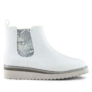 Cougar White Snake-Accent Kensington Waterproof Rain Boot